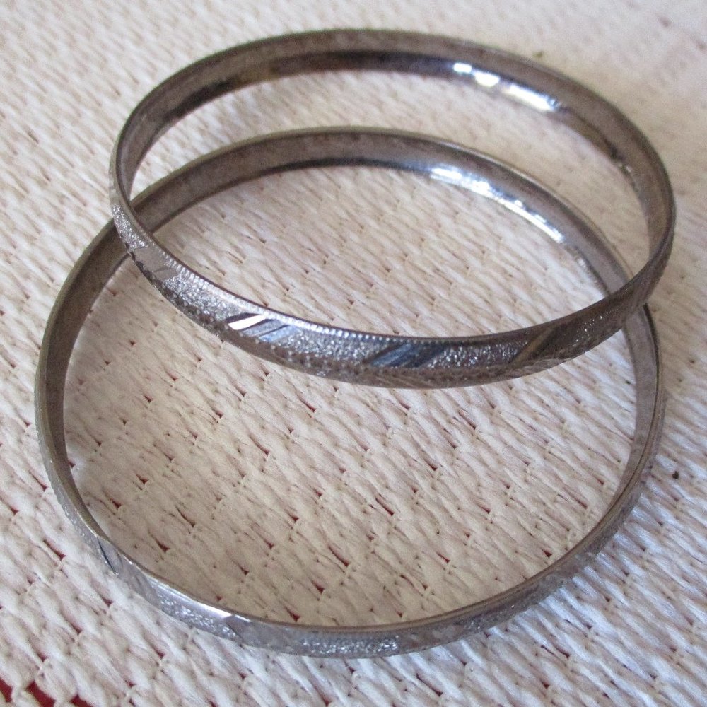 Pair of Silver Tone Bracelets